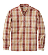 Men's Comfort Stretch® Chambray Shirt, Long-Sleeve, Slightly Fitted Untucked Fit, Plaid | L.L.Bean outlet