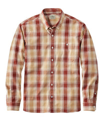 Men's Comfort Stretch® Chambray Shirt, Long-Sleeve, Slightly Fitted Untucked Fit, Plaid | L.L.Bean outlet