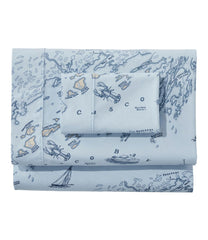 Nautical Map Percale Sheet Collection | L.L.Bean on sale