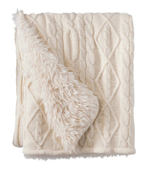 1912 Heritage Knit Faux Fur Throw, Cable | L.L.Bean sale