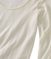 Women's Silk Pointelle, Long-Sleeve Scoopneck | L.L.Bean sale