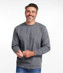 Men's Carefree Unshrinkable Tee with Pocket, Traditional Fit, Long-Sleeve | L.L.Bean discount