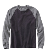 Men's Washed Cotton Double-Knit Crewneck, Slightly Fitted Long-Sleeve Colorblock | L.L.Bean online