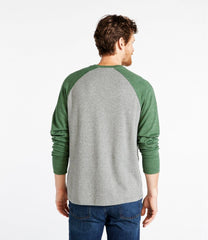 Men's Washed Cotton Double-Knit Crewneck, Slightly Fitted Long-Sleeve Colorblock | L.L.Bean online