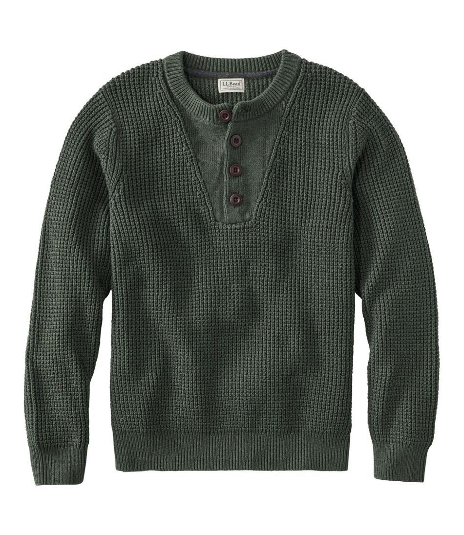 Men's L.L.Bean Organic Cotton Waffle Sweater, Henley | L.L.Bean for sale