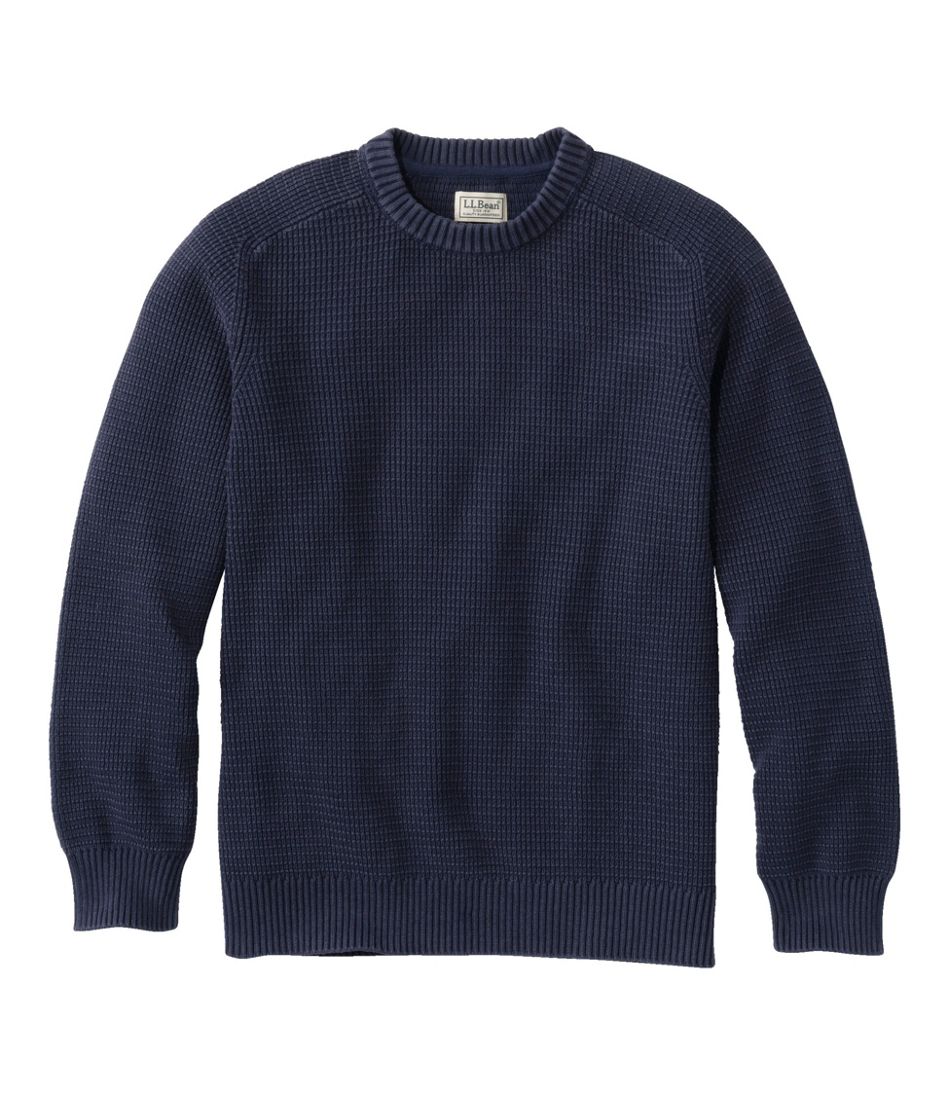 Men's Sunwashed Textured Cotton Sweater, Crewneck | L.L.Bean discount