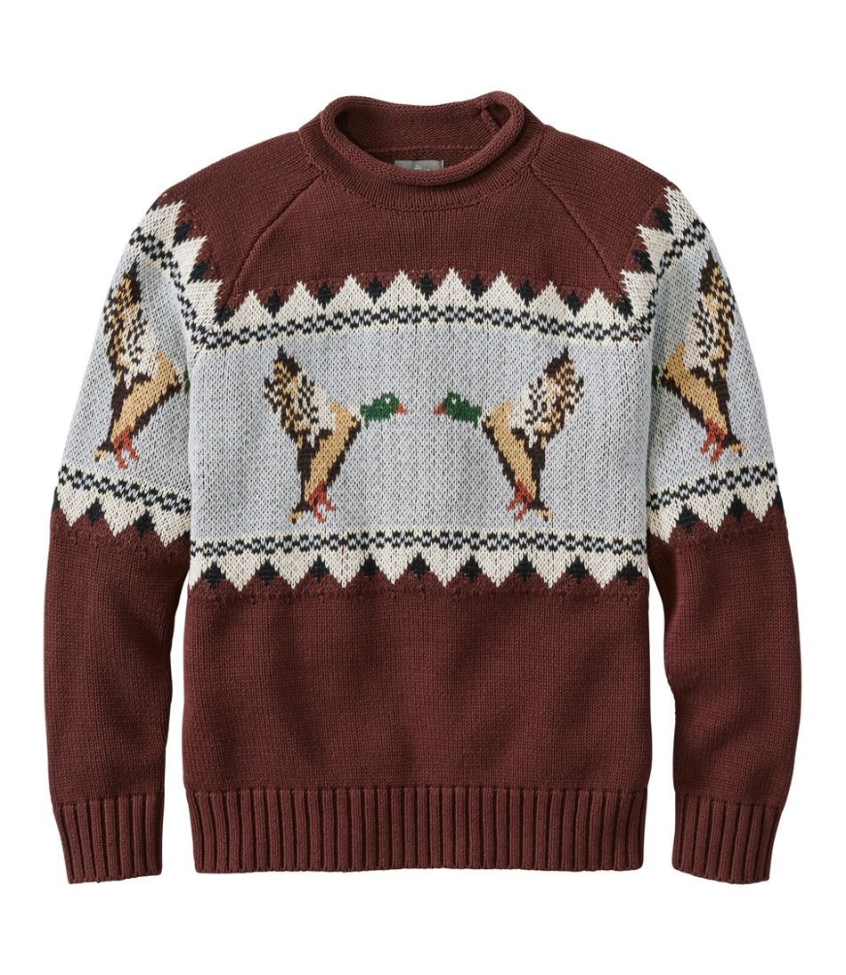 Men's Signature Organic Cotton Rollneck Sweater, Fair Isle | L.L.Bean online