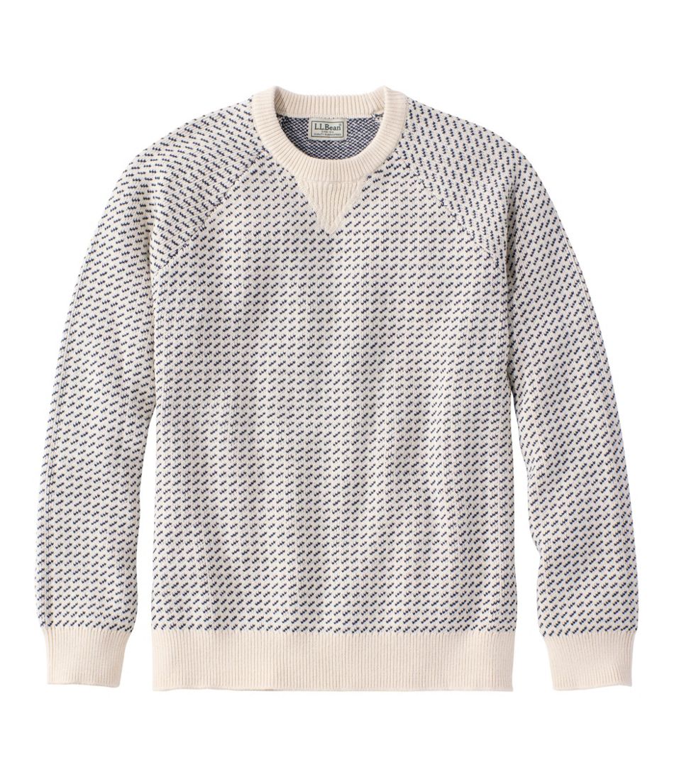 Men's Wicked Soft Cotton/Cashmere Sweater, Crewneck, Pattern | L.L.Bean sale