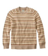 Men's Sunwashed Textured Cotton Sweater, Crewneck, Stripe | L.L.Bean on sale