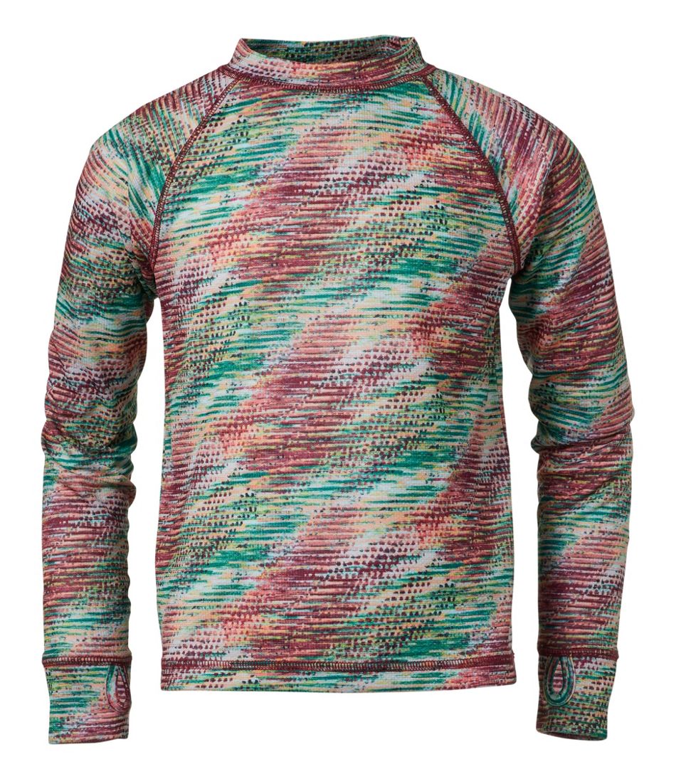 Kids' Wicked Warm Midweight Long Underwear, Top Print | L.L.Bean outlet