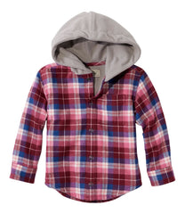 Toddlers' Fleece-Lined Flannel Shirt, Hooded | L.L.Bean outlet