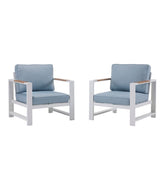 White Aluminum Deep Seating Armchair with Blue Cushions, Set of Two | L.L.Bean near me