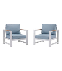 White Aluminum Deep Seating Armchair with Blue Cushions, Set of Two | L.L.Bean near me