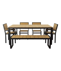 Aluminum/Recycled Poly Lumber Farmhouse Dining Set, Black | L.L.Bean on sale