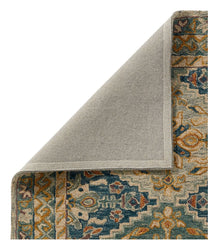 Bordered Medallion Wool Tufted Rug, Blue Multi | L.L.Bean online