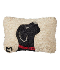 Wool Hooked Throw Pillow, Black Labrador, 8" x 12" | L.L.Bean outlet