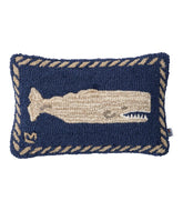 Wool Hooked Throw Pillow, Whale, 12" x 18" | L.L.Bean for sale