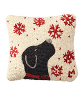 Wool Hooked Throw Pillow, Snowflake Black Lab, 14" x 14" | L.L.Bean on sale