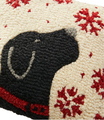 Wool Hooked Throw Pillow, Snowflake Black Lab, 14" x 14" | L.L.Bean on sale