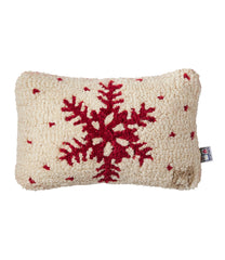 Wool Hooked Throw Pillow, Red Flake, 8" x 12" | L.L.Bean sale