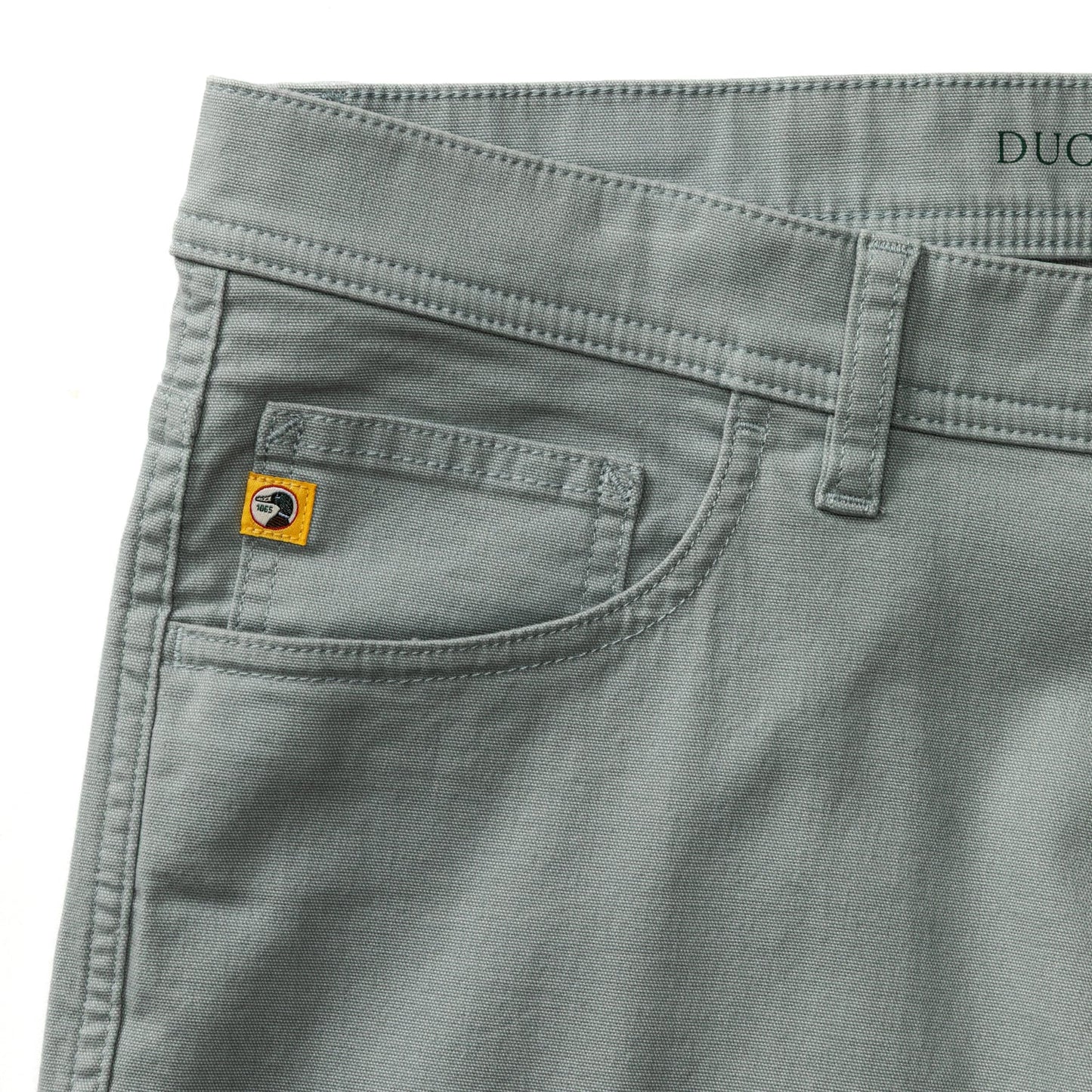 Duck Head Slim Fit Pinpoint Canvas Five-Pocket - Pewter Grey