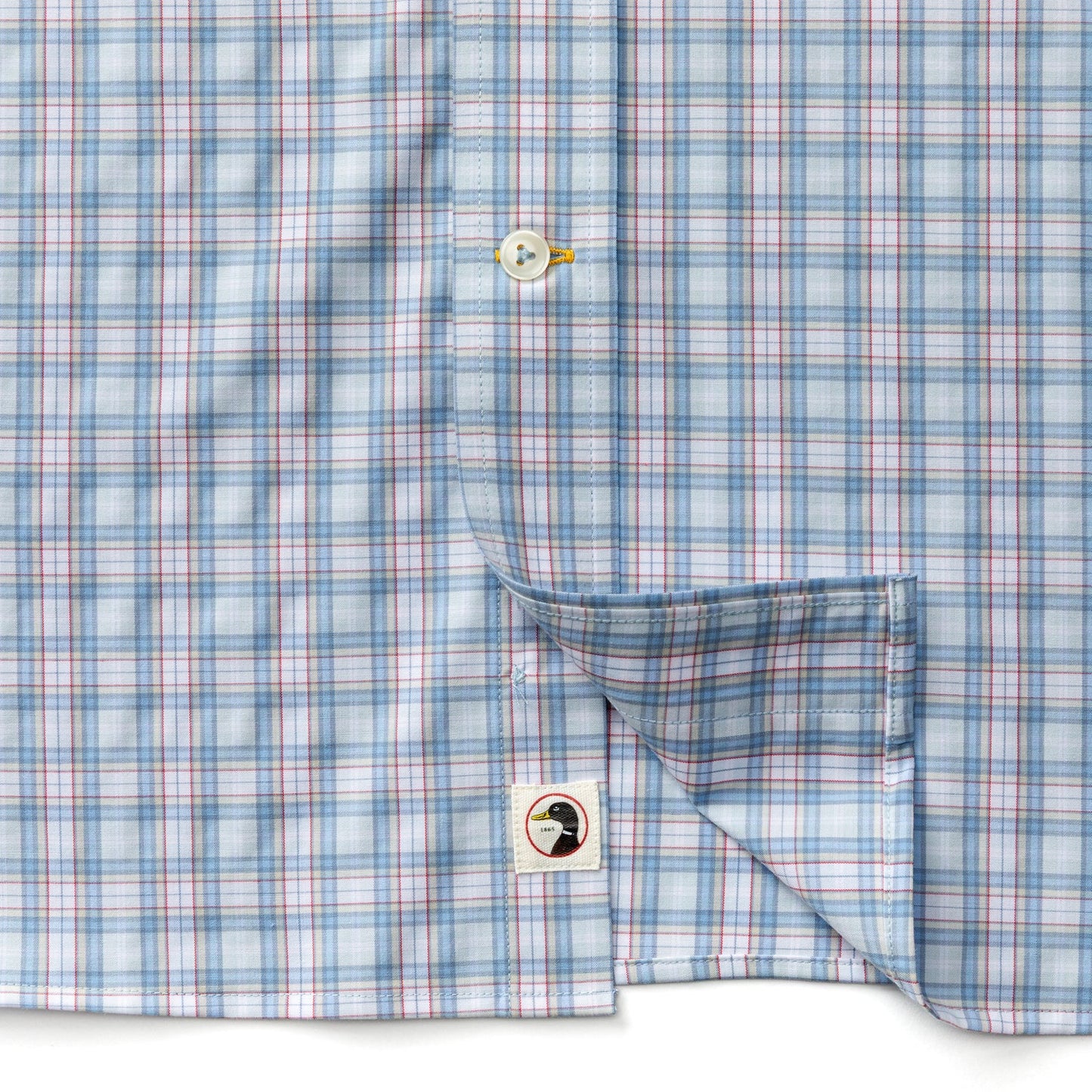 Duck Head Performance Poplin Sport Shirt - Mayville Plaid - Light Blue