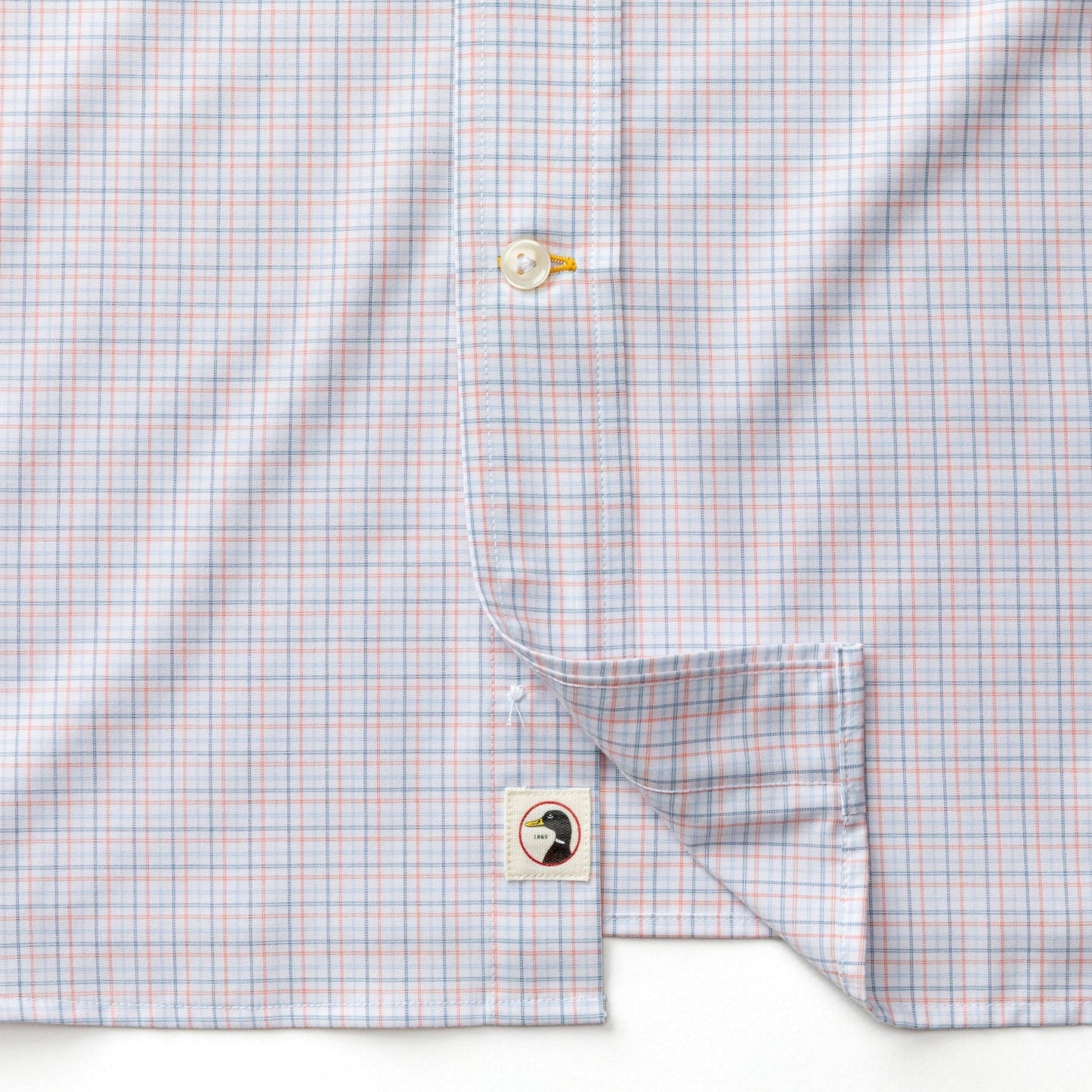Duck Head Performance Poplin Sport Shirt - Joiner Plaid - Coral