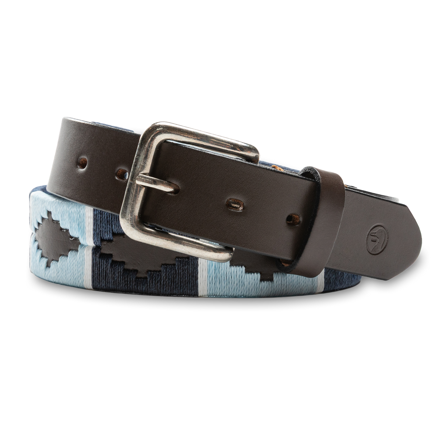 Duck Head Woven Leather Belt - Sky Blue