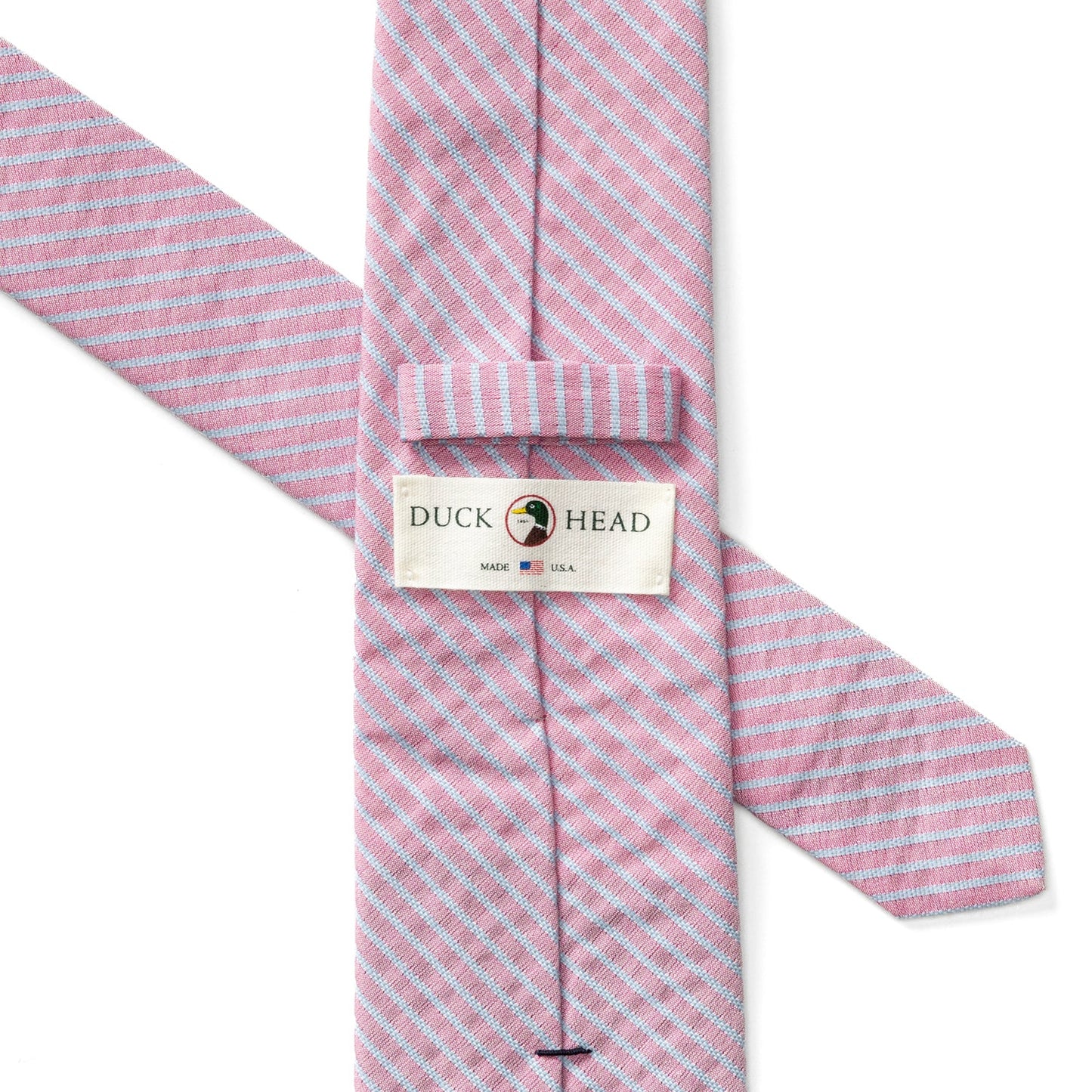 Duck Head Seersucker Stripe Tie - Rosewood
