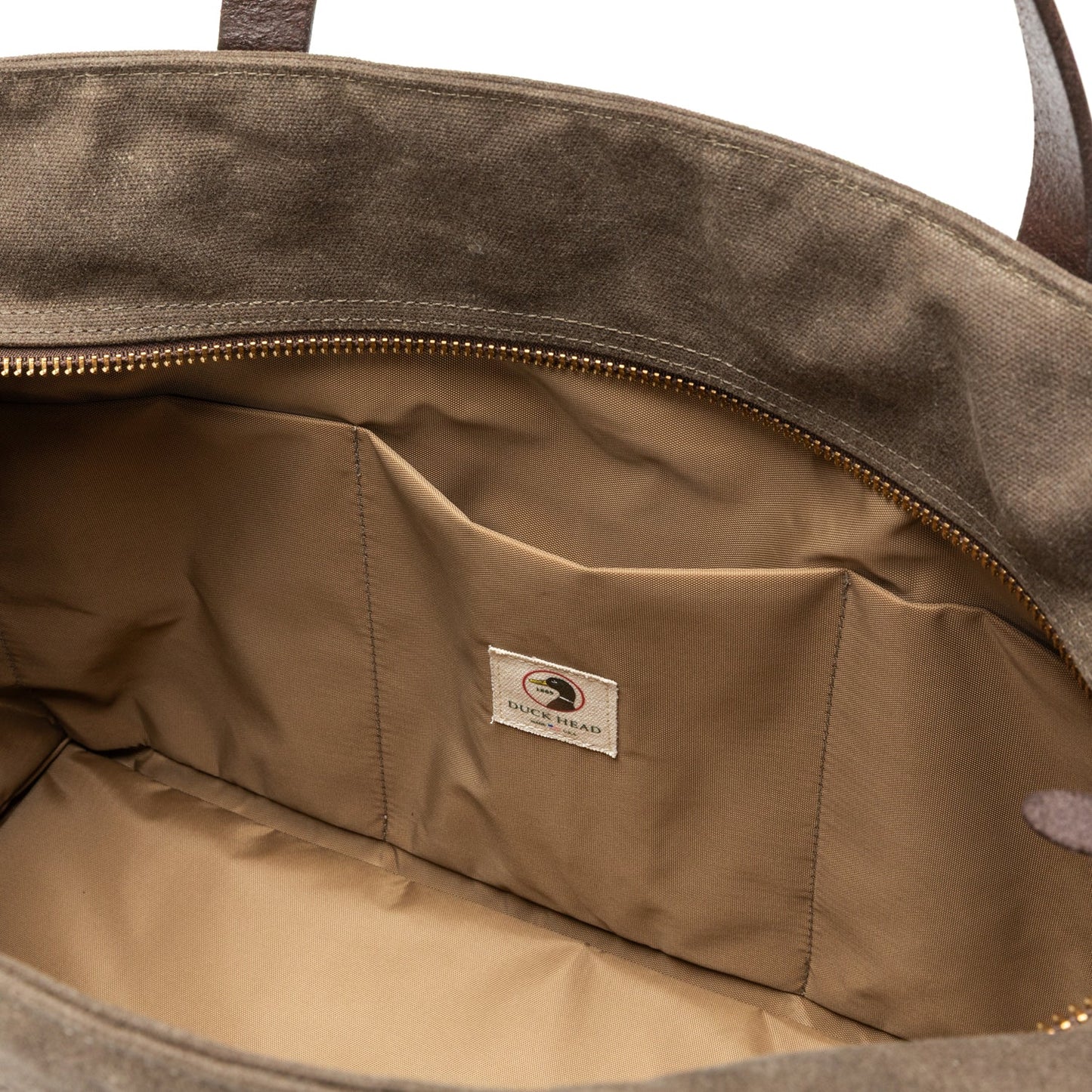 Duck Head Large Waxed Canvas Tote - Field Brown