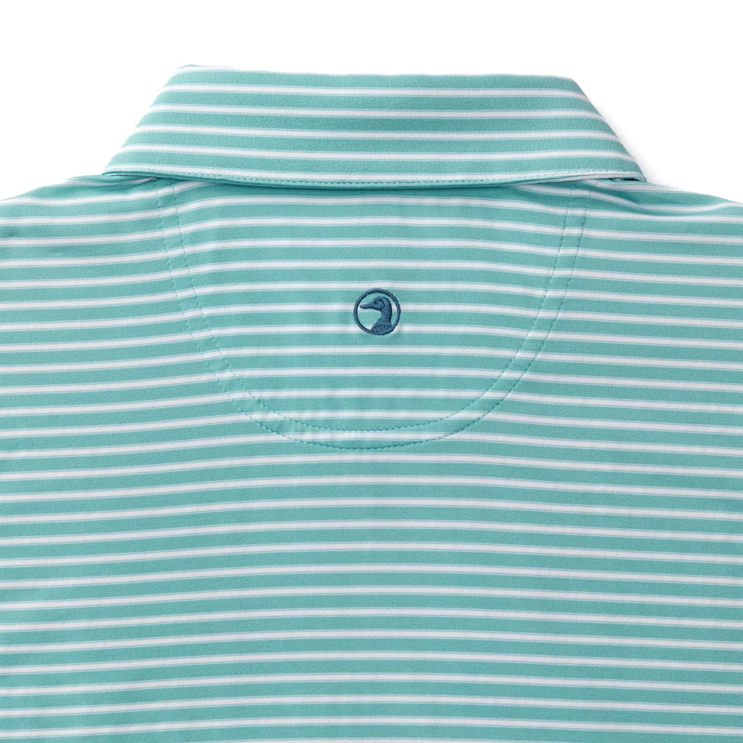 Duck Head Long Drive Performance Polo - Davis Stripe - Marine Blue