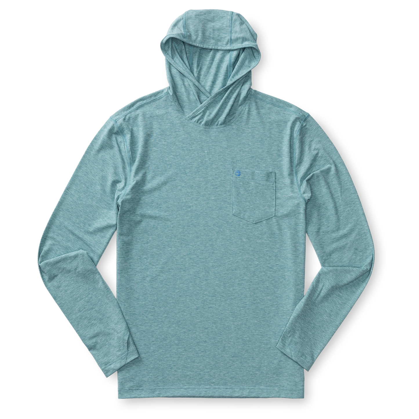 Duck Head Windward Performance Hooded T-Shirt - Midnight Teal Heather