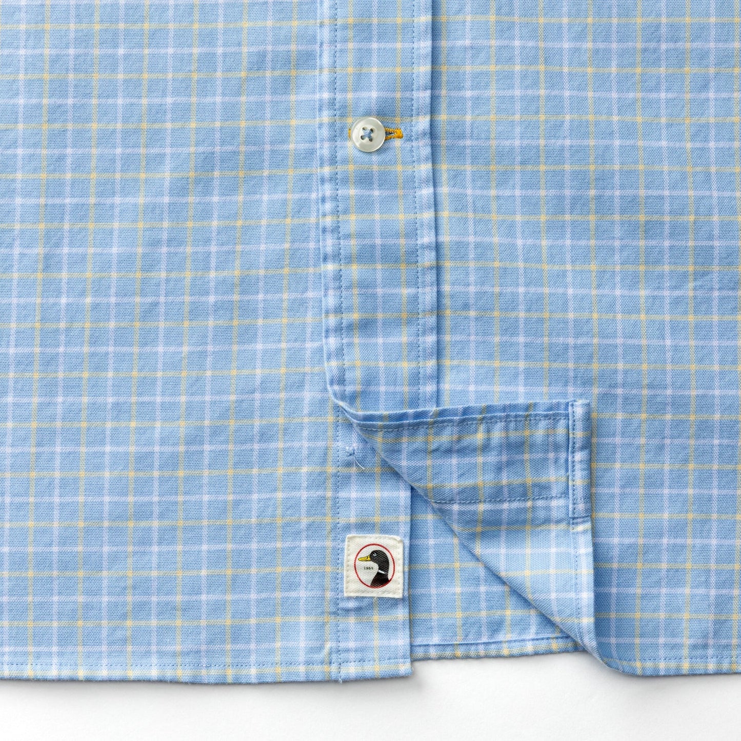 Duck Head Cotton Oxford Sport Shirt - Kline Plaid - Serenity Blue