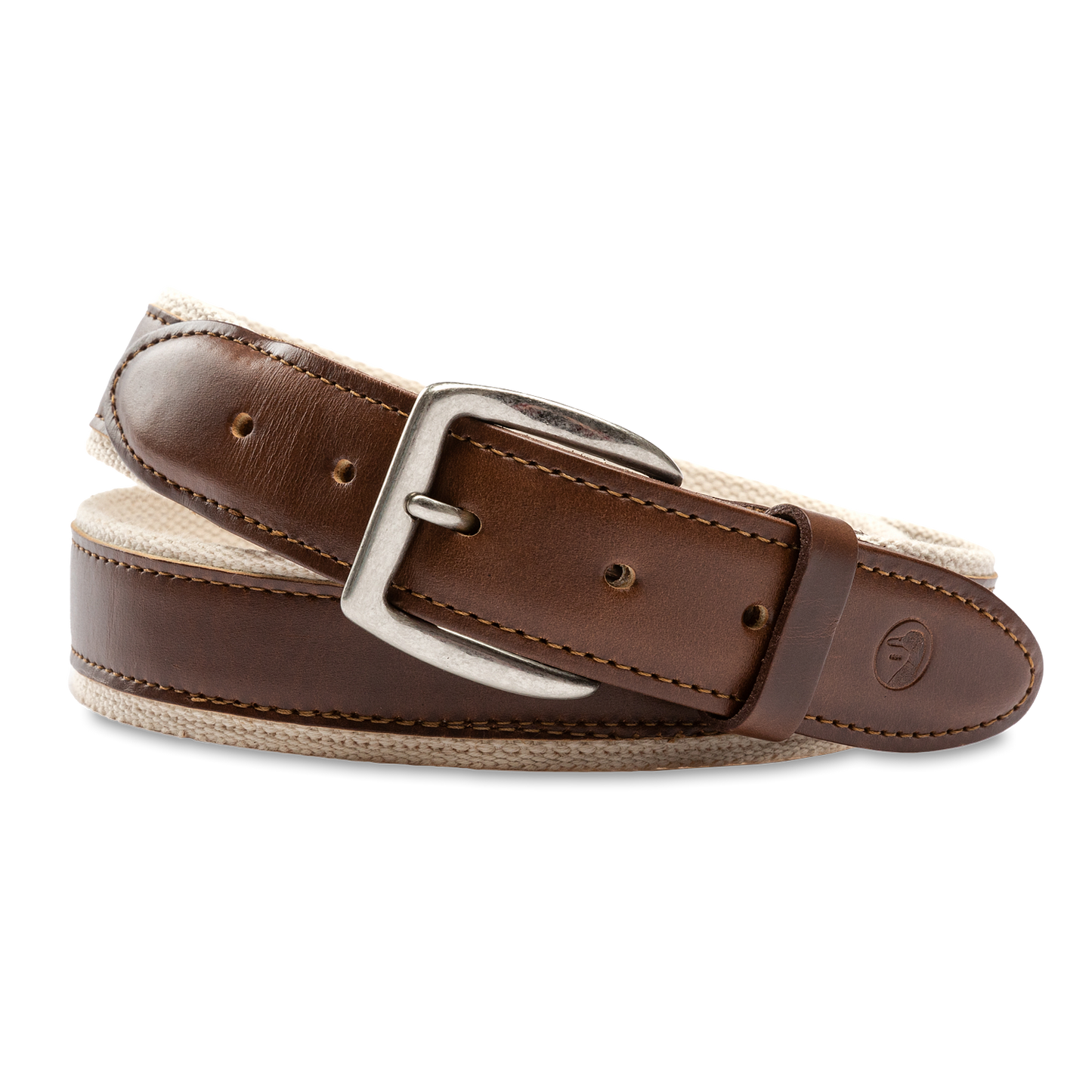 Duck Head Leather Trim Webbed Belt