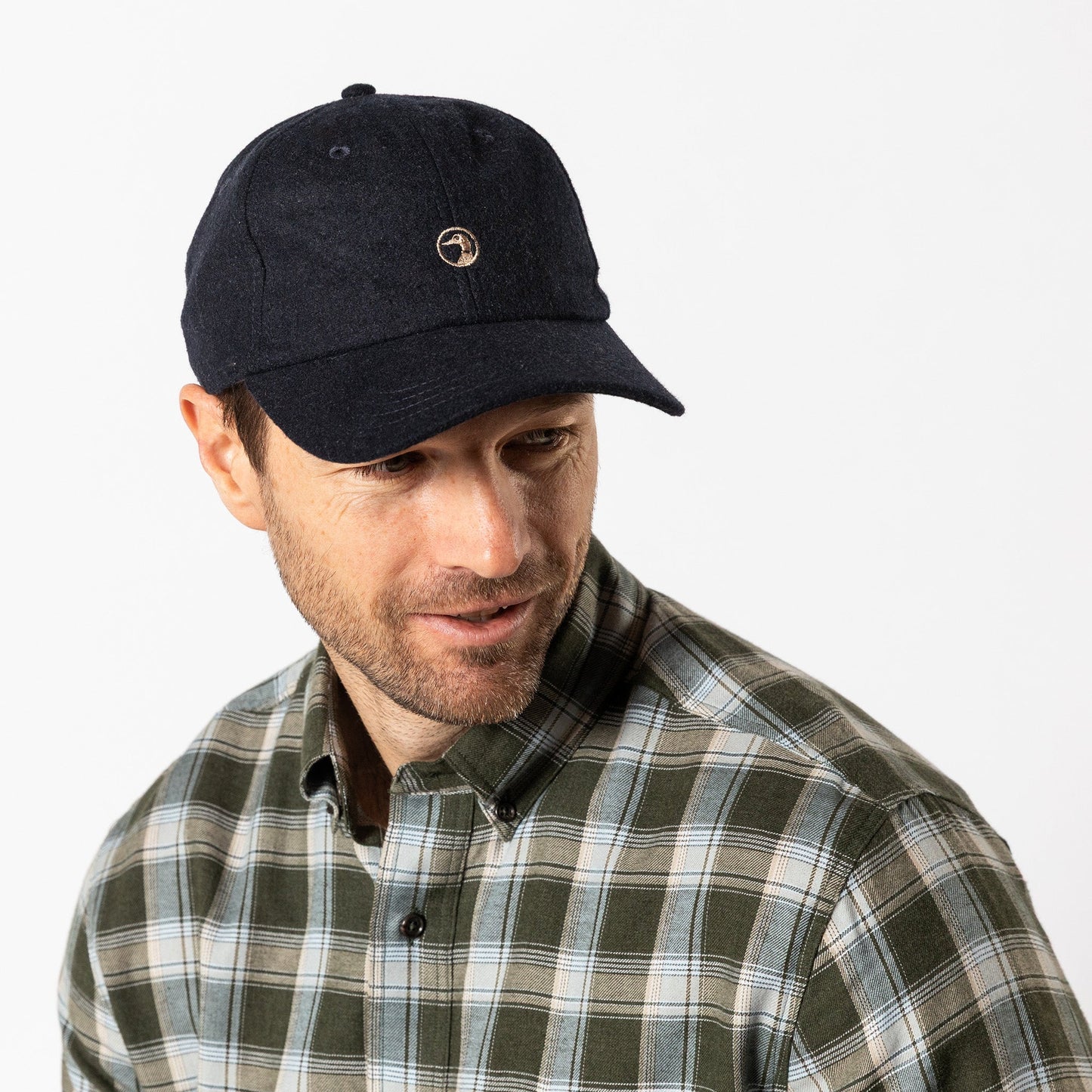 Duck Head Embroidery Logo Flannel Wool Hat - Maritime Blue Heather