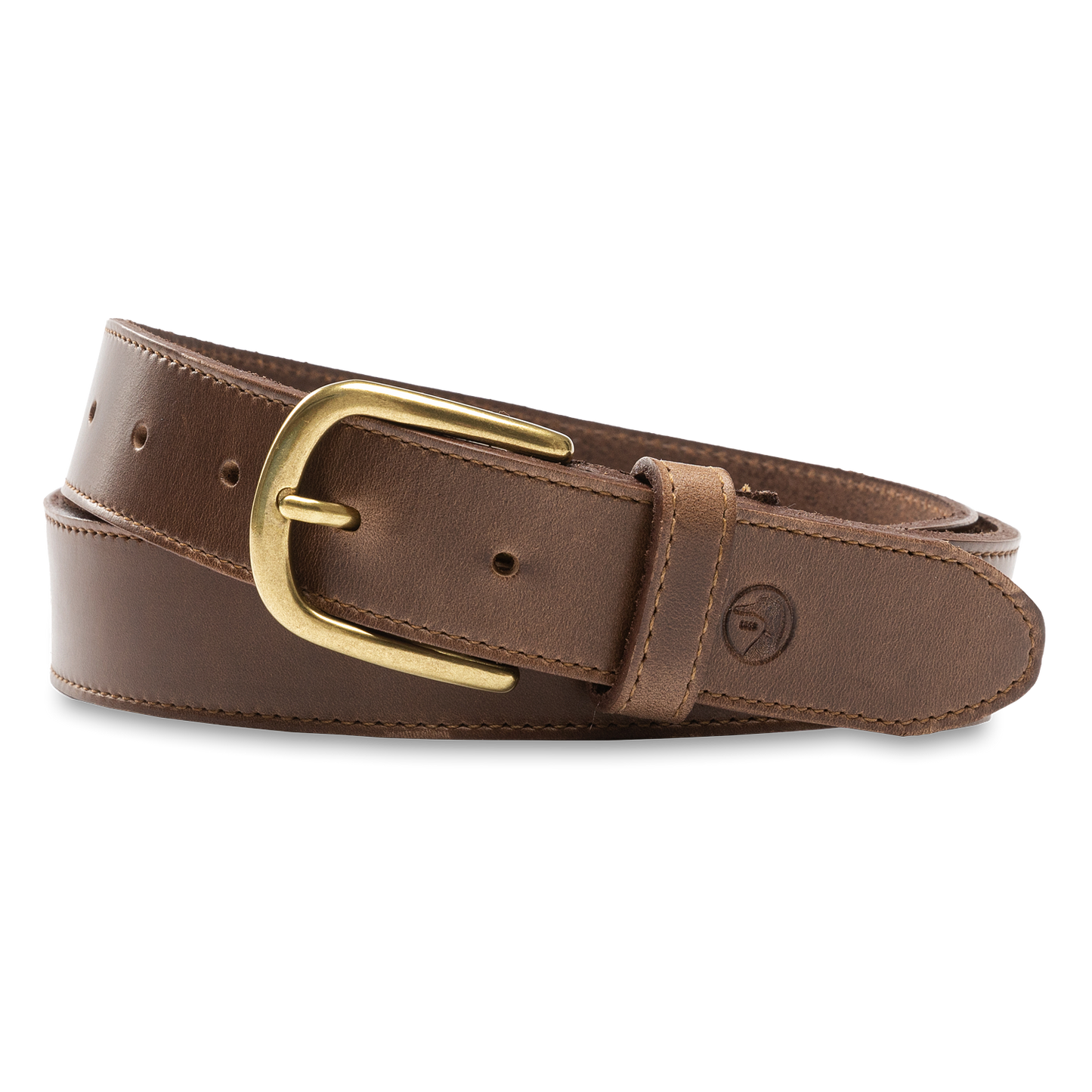 Duck Head Brown Leather Belt - Brown with Brass Buckle