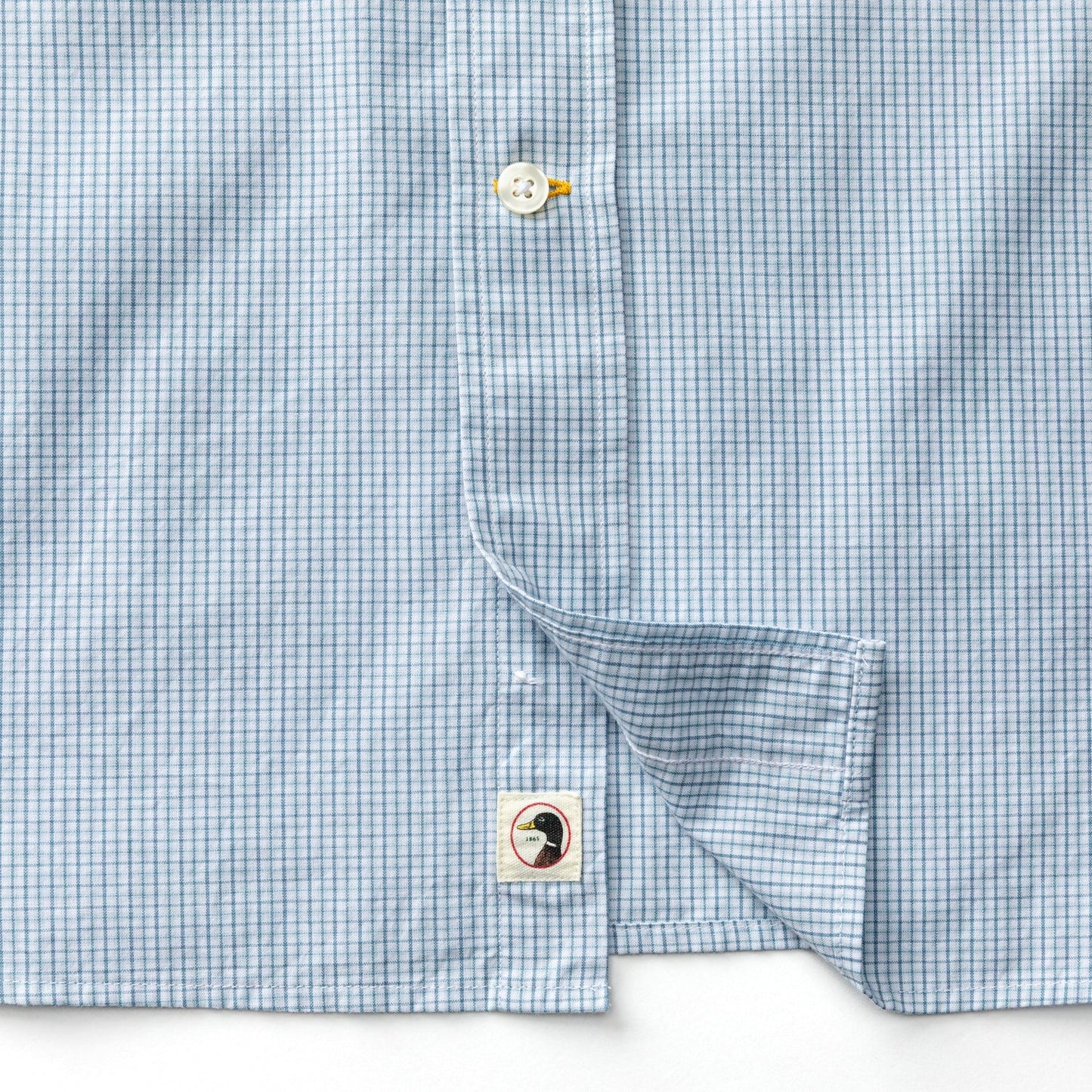 Duck Head Cotton Cashmere Poplin Sport Shirt - Baltic Plaid - Sky Blue