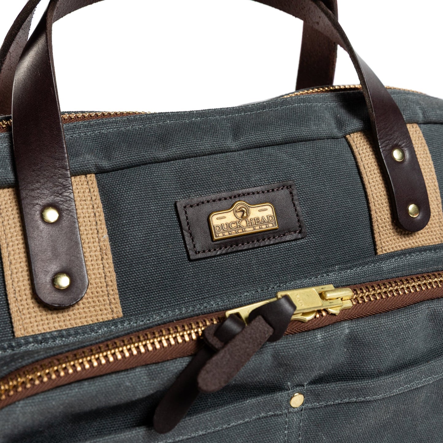 Duck Head Waxed Canvas Laptop Bag - Charcoal