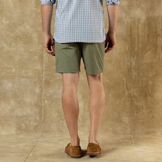 Duck Head 8" Harbor Performance Short - Oil Green