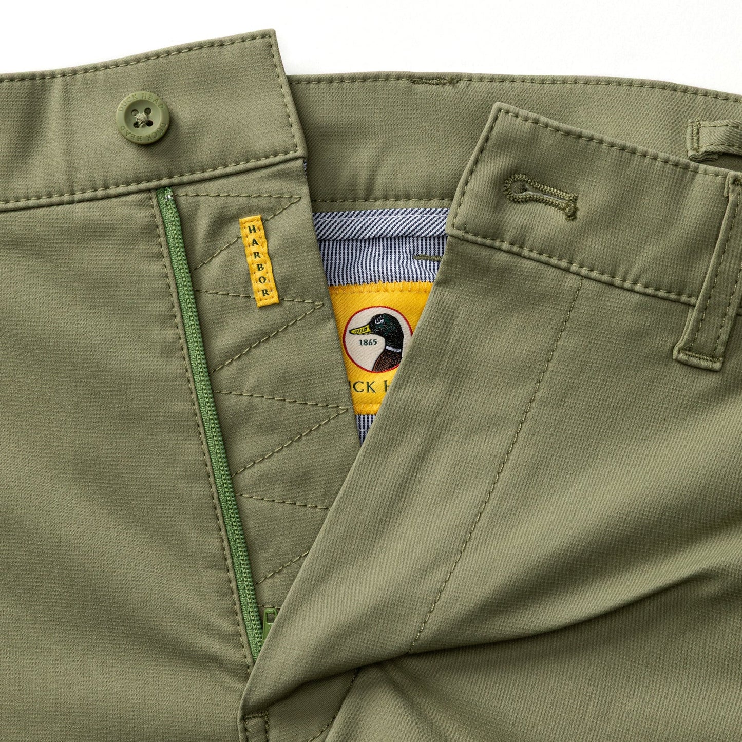 Duck Head 8" Harbor Performance Short - Oil Green