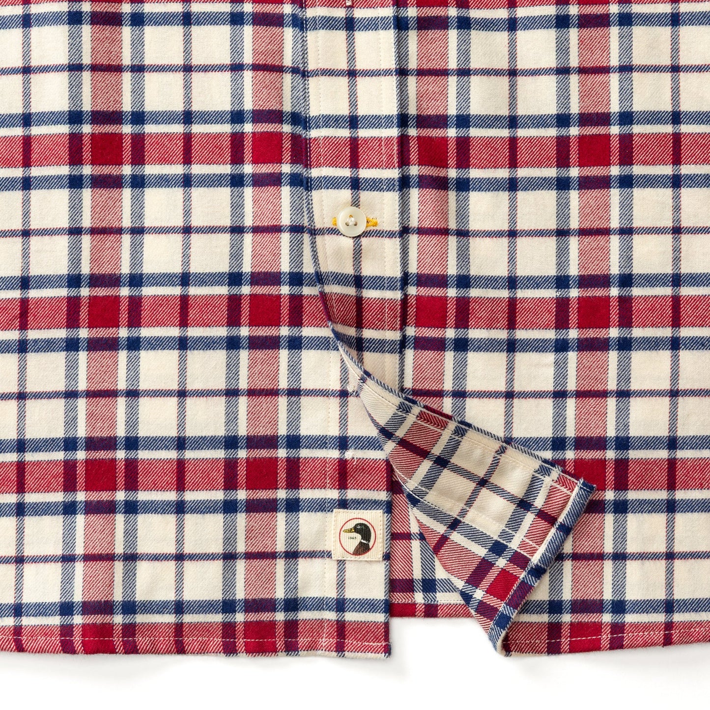 Duck Head Cotton Flannel Sport Shirt - Bradner Plaid - Rio Red