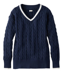 Women's The Original Double L® Sweater, Cable V-Neck | L.L.Bean sale