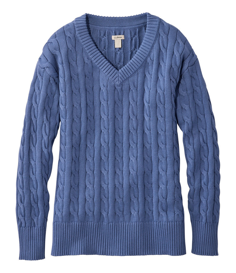 Women's The Original Double L® Sweater, Cable V-Neck | L.L.Bean sale