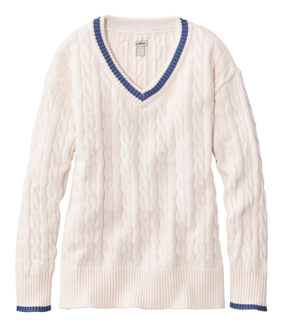 Women's The Original Double L® Sweater, Cable V-Neck | L.L.Bean sale