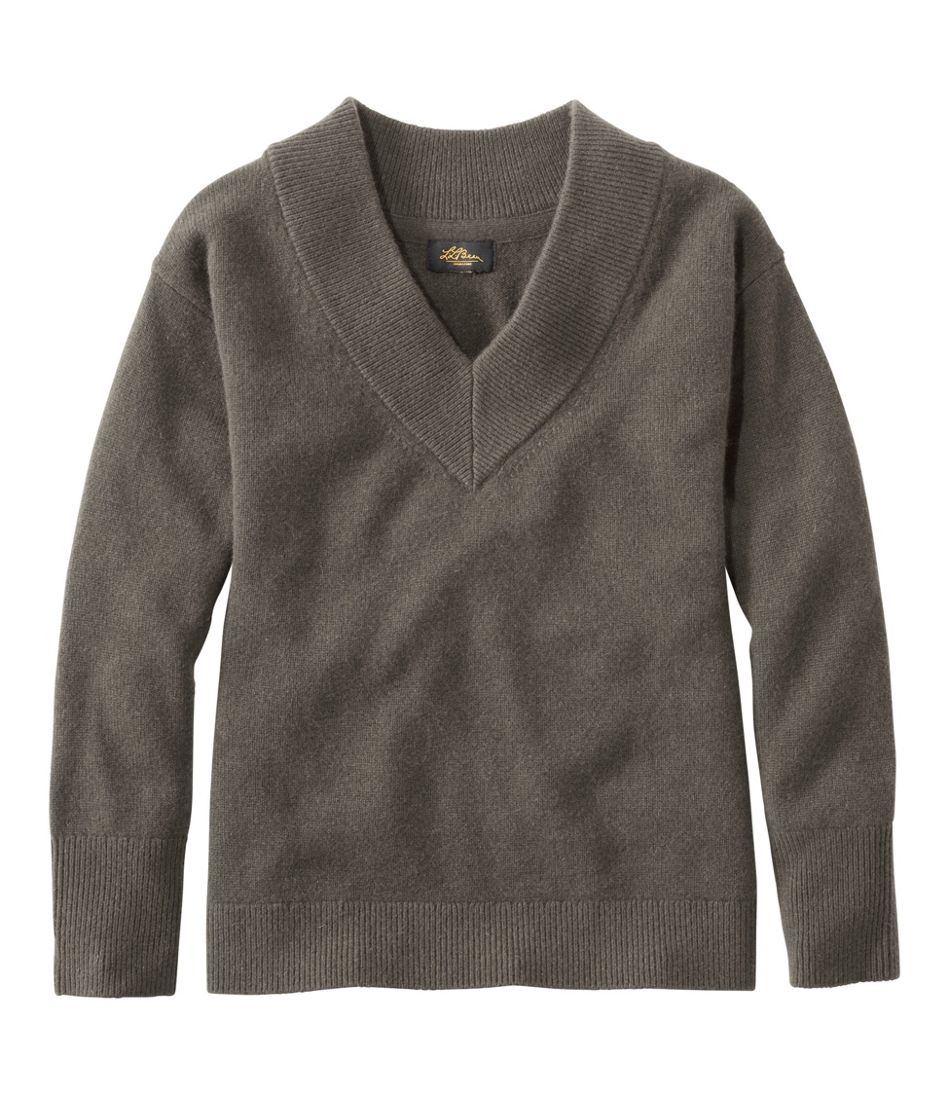 Women's Signature Premium Essential Cashmere Sweater, Relaxed V-Neck | L.L.Bean for sale