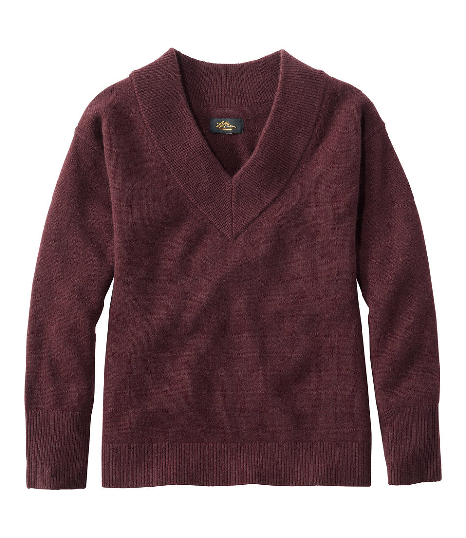 Women's Signature Premium Essential Cashmere Sweater, Relaxed V-Neck | L.L.Bean for sale