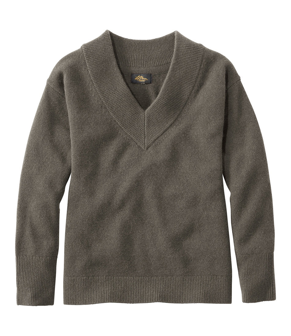 Women's Signature Premium Essential Cashmere Sweater, Relaxed V-Neck | L.L.Bean for sale