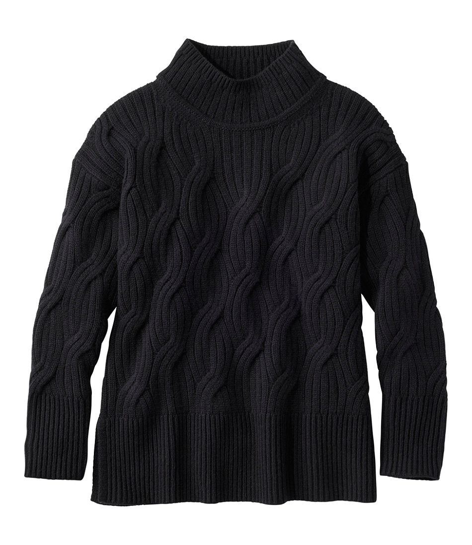Women's Signature Premium Cashmere Cable Sweaters, Mockneck | L.L.Bean for sale