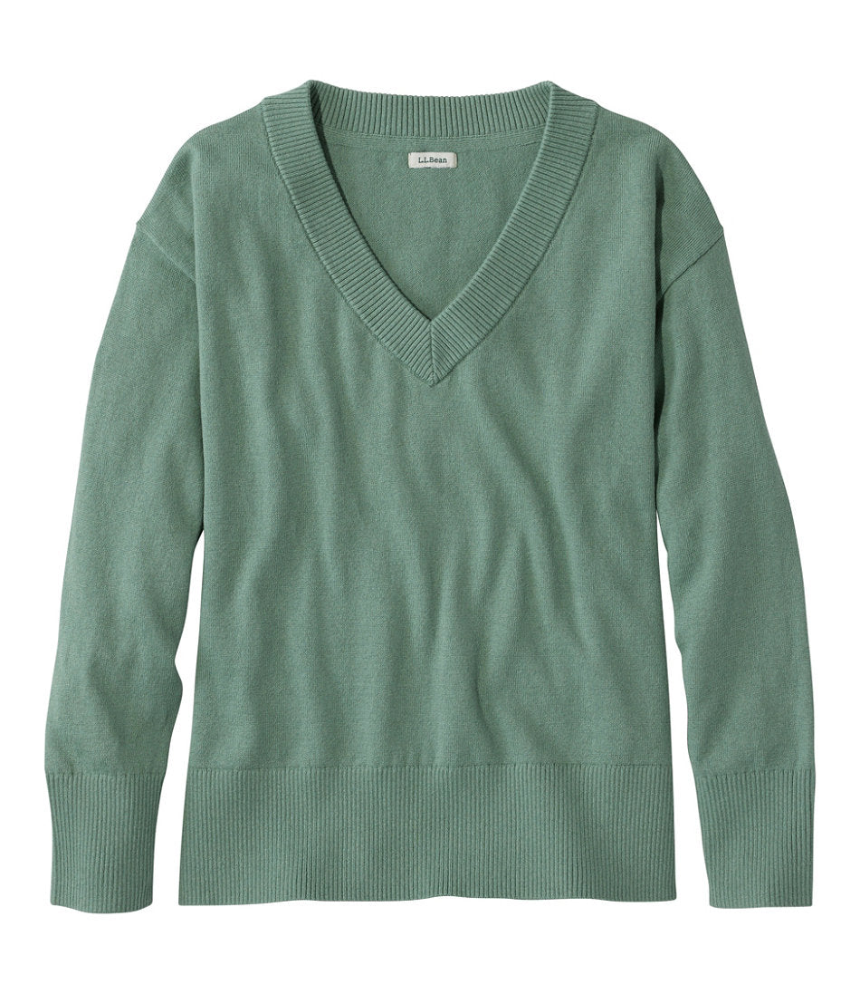 Women's Cotton/Cashmere Sweater, V-Neck | L.L.Bean on sale