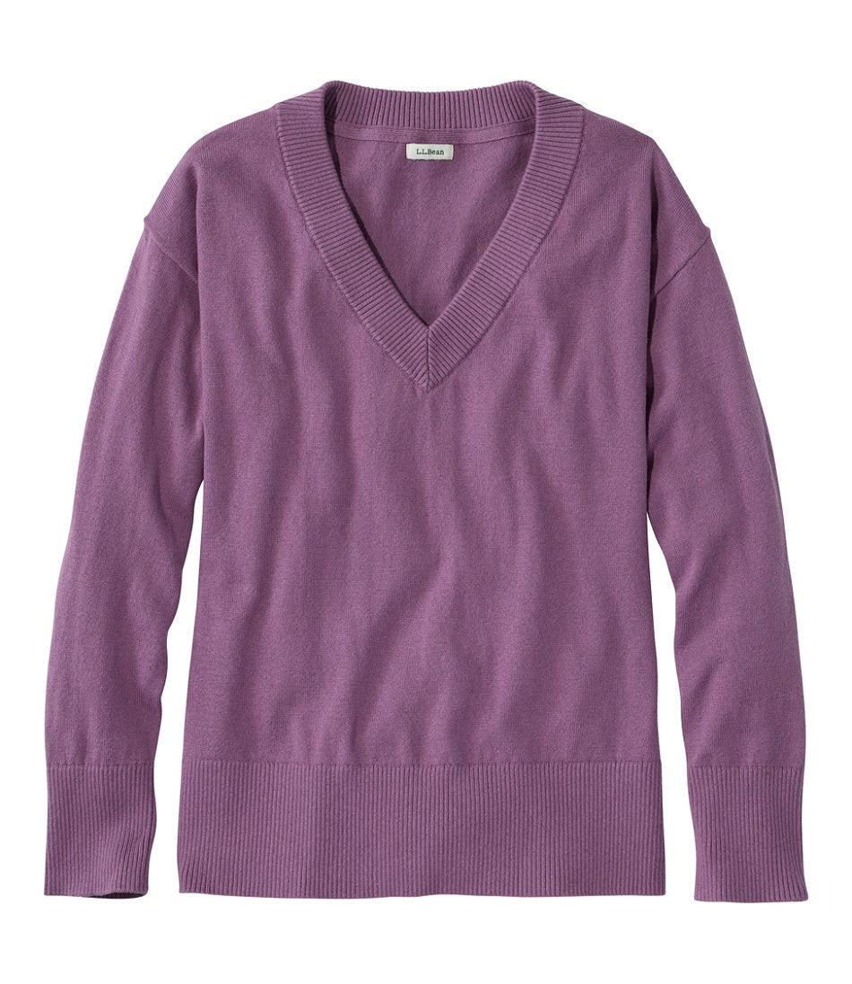 Women's Cotton/Cashmere Sweater, V-Neck | L.L.Bean on sale